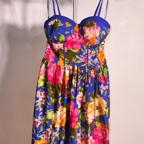 Vibrant Floral Smocked Dress - Picture 4 of 6